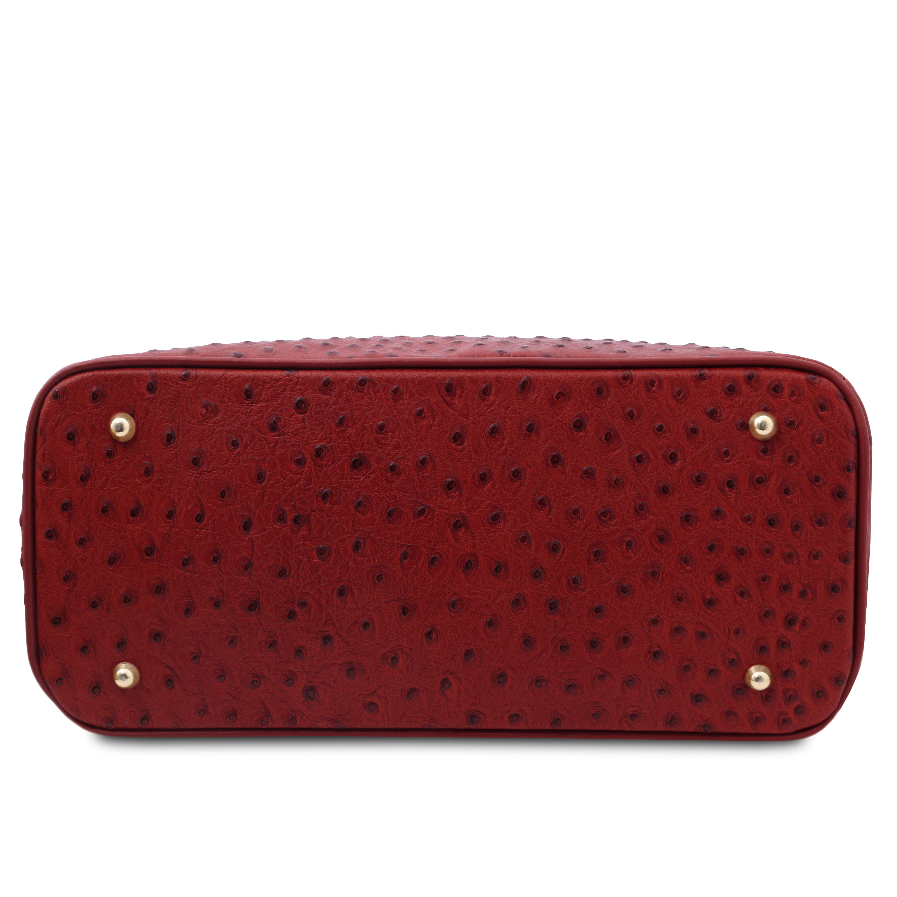 Tuscany Leather TL Bag - Handbag in ostrich-print leather Colour Red