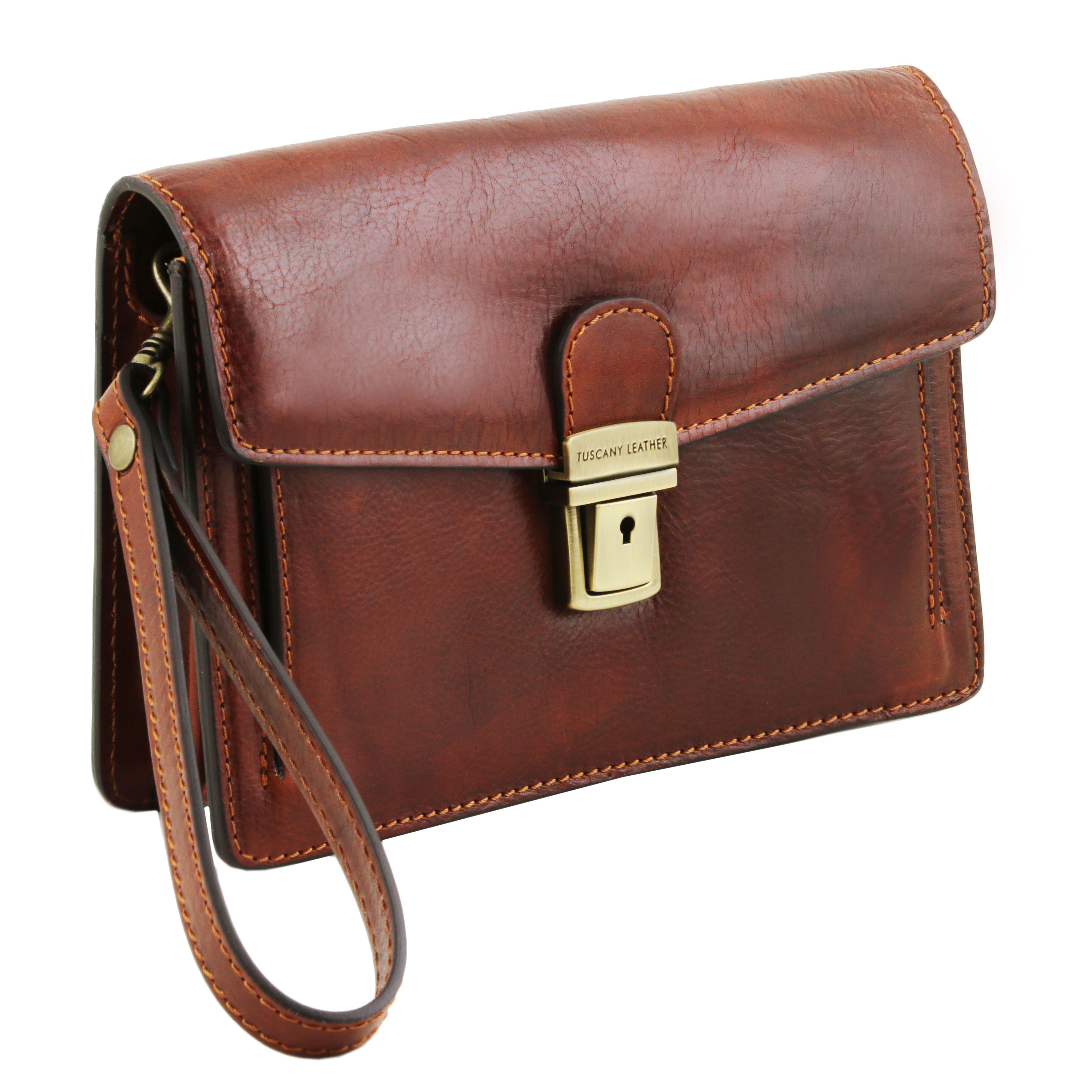 Mens Soft Leather Wrist Bag BLACK Travel Mobile Money Clutch Pouch Grab  Handbag | eBay