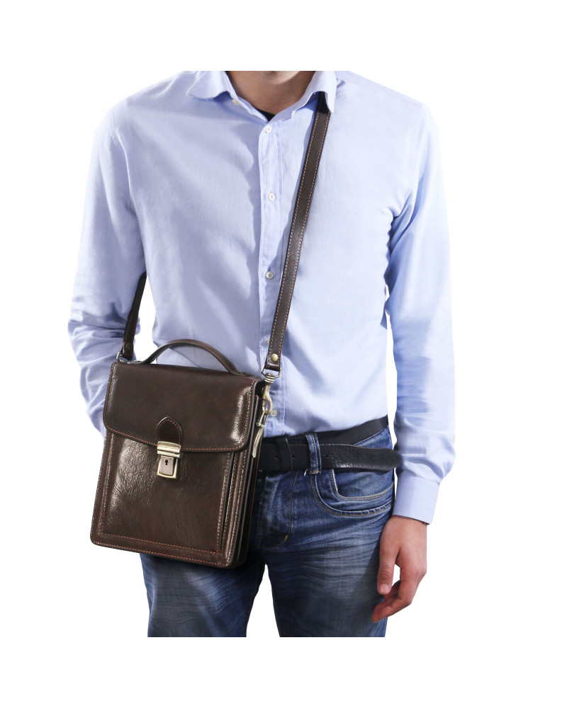 Tuscany Leather David - Leather Crossbody Bag - large size Colour