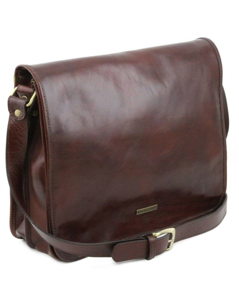 Tuscany Leather TL Messenger - Two compartments leather shoulder