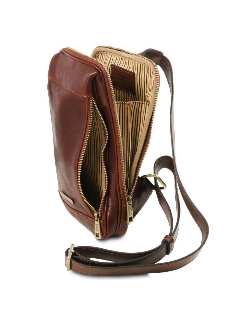 Tuscany Leather Martin Leather crossover bag Colour Brown
