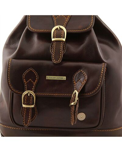 Tuscany Leather Singapore Leather Backpack Colour Red