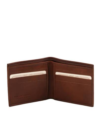 Tuscany Leather - Exclusive 2 fold leather wallet for men Brown - TL140797/1