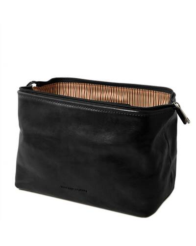 Tuscany Leather - Smarty - Leather toilet bag - Small size Black - TL141220/2