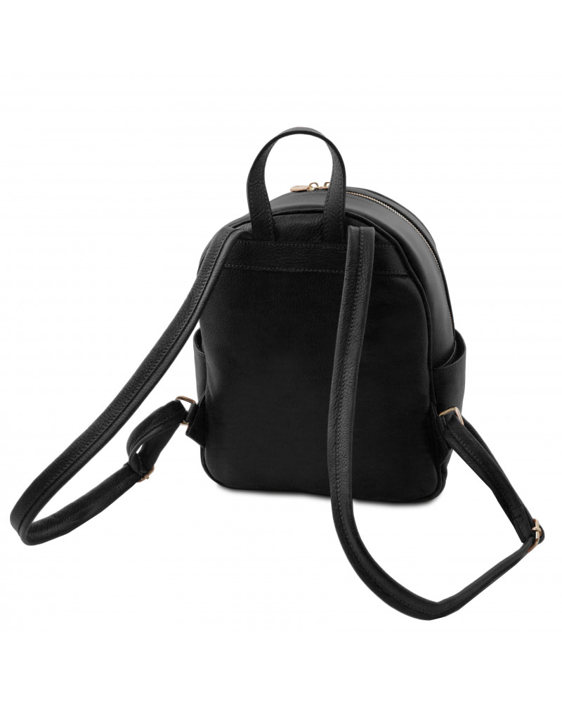 Tuscany Leather TLBag Soft leather backpack for women Black