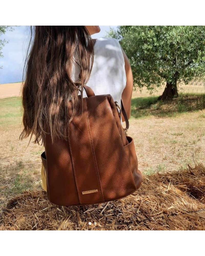 Soft leather online backpack