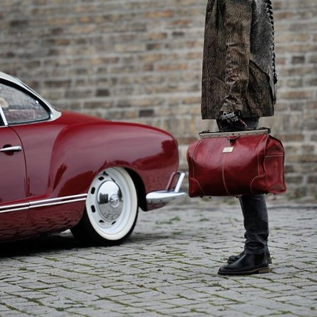 Large Leather Gladstone Bag - Large Size - Madrid