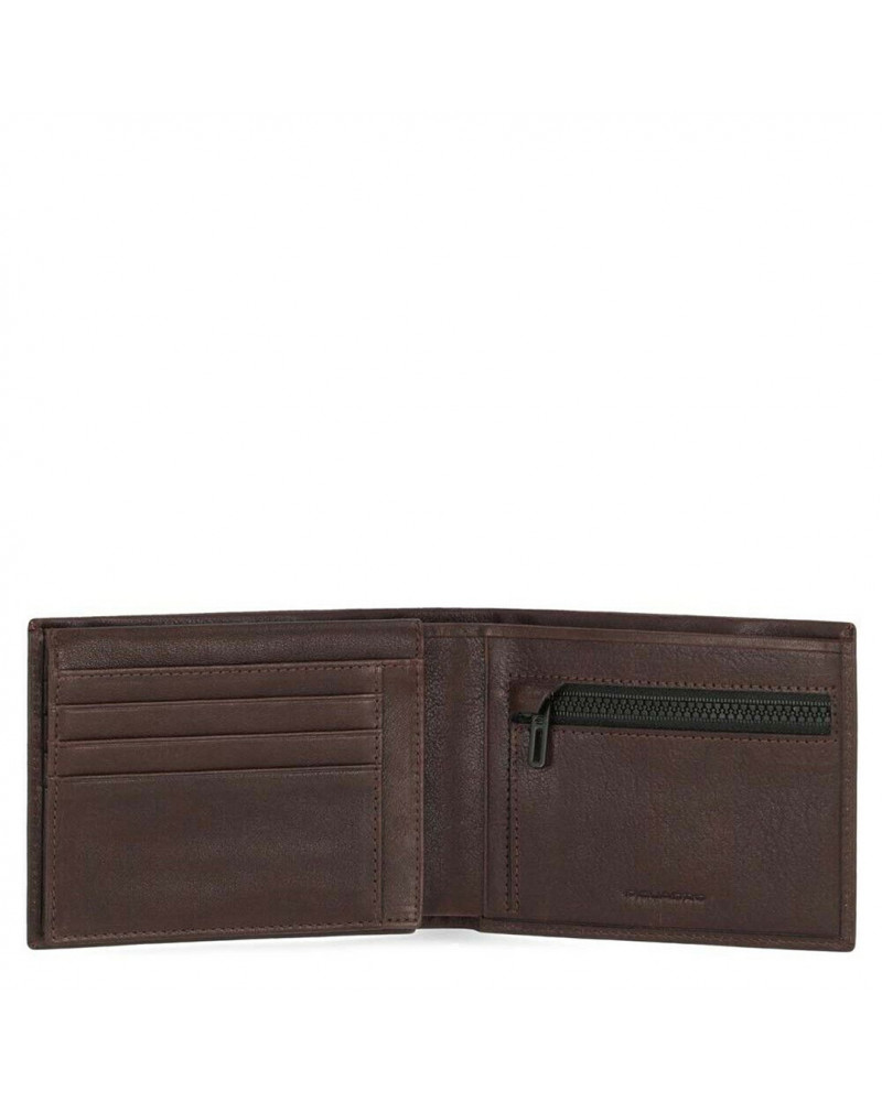 Piquadro Harper Men s wallet with zipped coin pocket and RFID