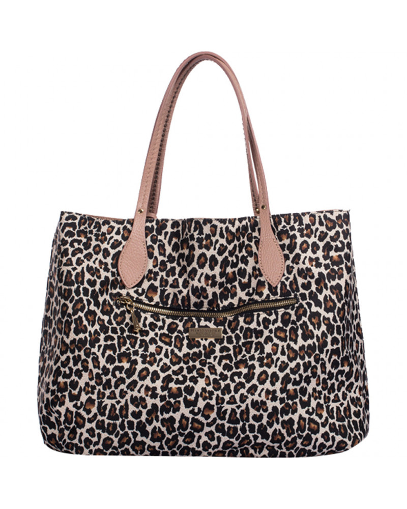 Twist leather tote